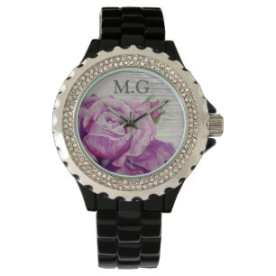 Montre Joli Monogramme d'art Rose rustique