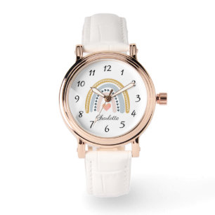 Montre Joli Nom Bohème Fille Aquarelle Arc-en-Ciel