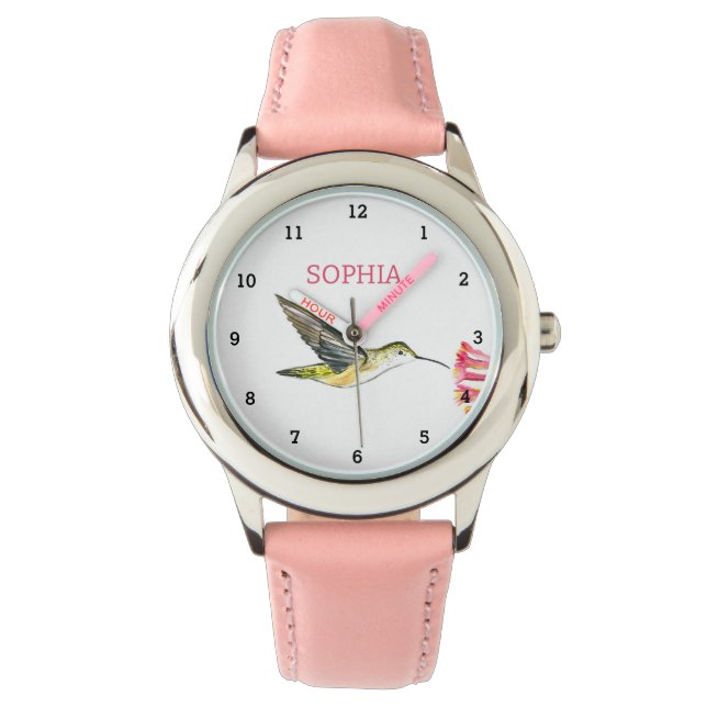 Montre Joli oiseau colibri Floral Girids (devant)