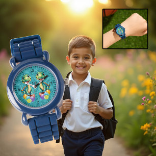 Montre Joli petit dinosaure avec beaucoup de ballons colo