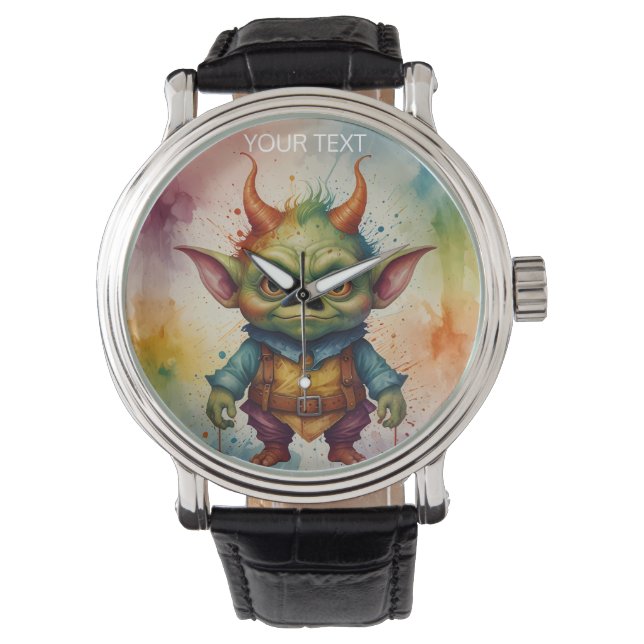 Montre Joli petit gobelin créature couleur vive (devant)