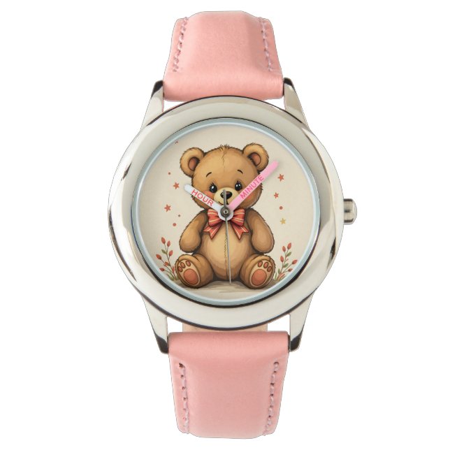 Montre Joli petit ours brun adorable avec cravate (devant)