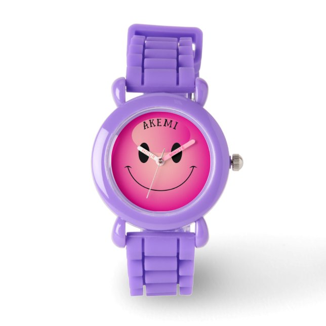 Montre Joli Rose Harajuku Souriant visage Emoji (Recto)