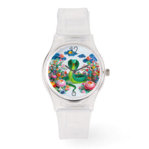 Montre Joli serpent de Nouvel An chinois en origami WGW4