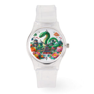 Montre Joli serpent du Nouvel An chinois en origami WGW6