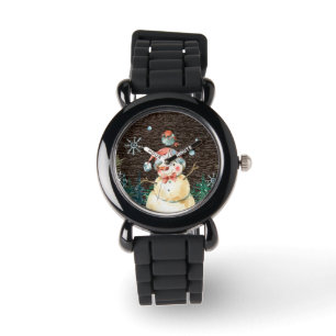 Montre Joli Snowman & Woodland Animaux Noël Mignonne