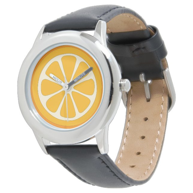 Montre Joli tranche orange Simple Minimaliste Enfants (Incliné)