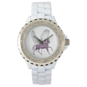 Montre Joli violet Flying Unicorn Fleurs Violet