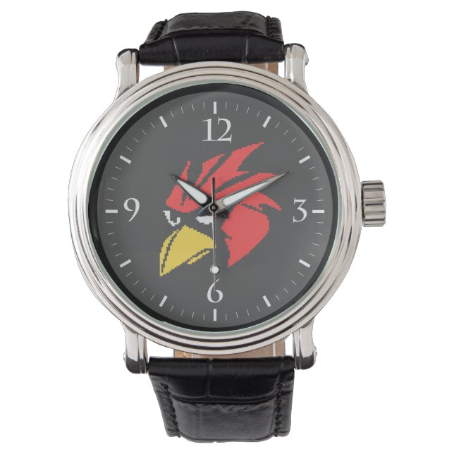 Montre Joli visage d'oiseau pixélisé (devant)