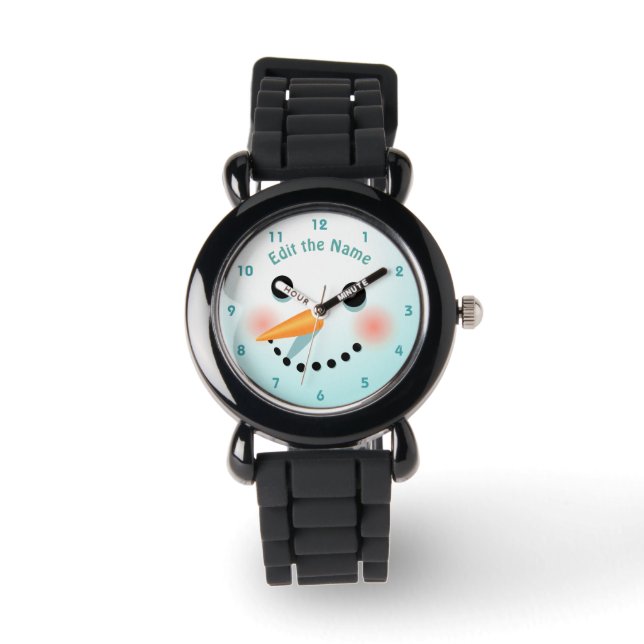 Montre Joli Visage Snowman Avec Nez De Carotte (Recto)