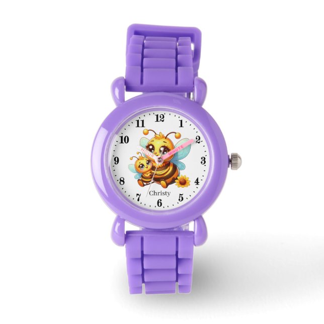 Montre Jolie abeille bébé ajouter nom filles (Recto)
