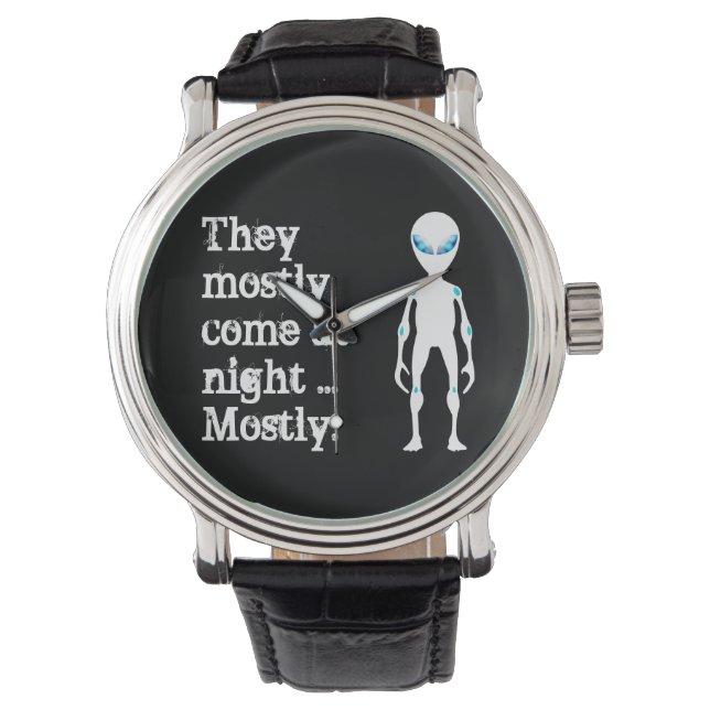 Montre Jolie citation alien blanche noire (devant)