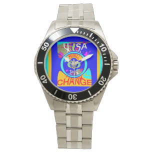 Montre Jolie couleur USA Changement de temps