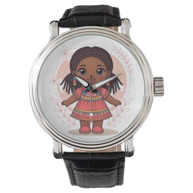 Montre Jolie en rose ticks (devant)