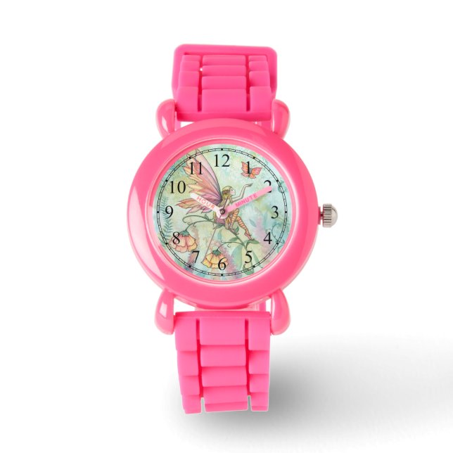 Montre Jolie fée et papillon - Art fantastique (Recto)