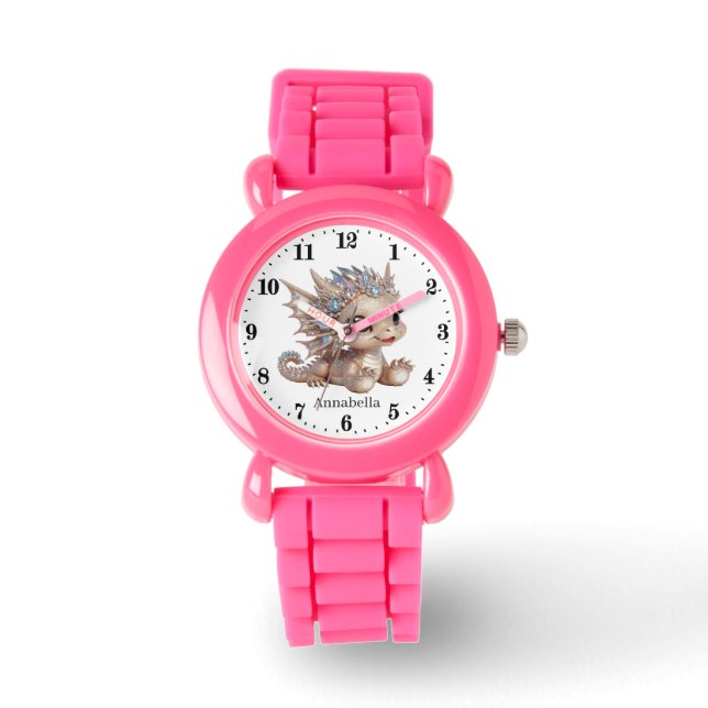 Montre Jolie fille dragon ajouter nom (Recto)