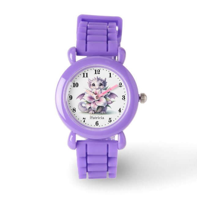Montre Jolie fille dragon ajouter nom (Recto)