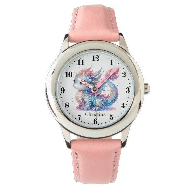 Montre Jolie fille dragon ajouter nom (devant)
