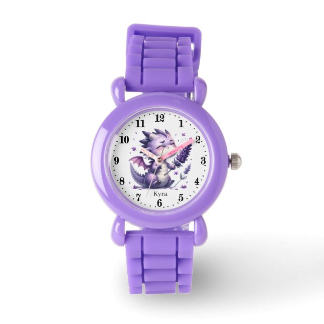 Montre Jolie fille dragon ajouter nom (Recto)