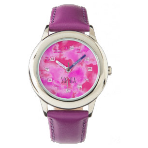 Montre Jolie fille Enfants Ciel rose