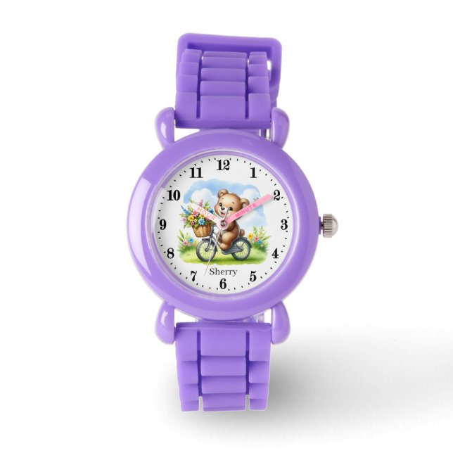 Montre Jolie fille fleurir ajouter nom (Recto)