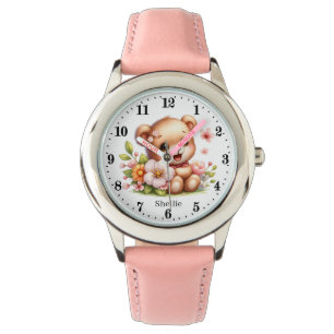 Montre Jolie fille fleurir ajouter nom