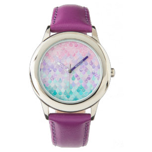 Montre Jolie Filles De Sirène Bijoux Pour Enfants, Rose,