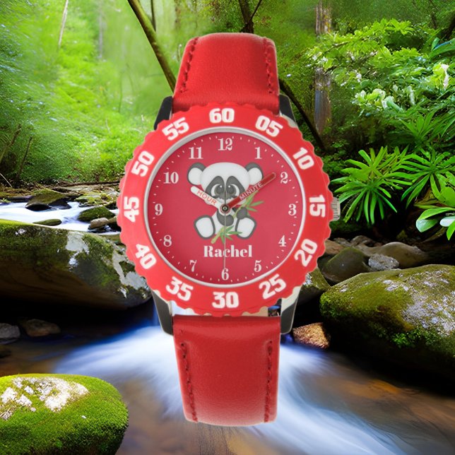 Montre Jolie filles panda ours ajouter nom (Créateur téléchargé)