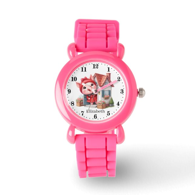 Montre Jolie filles porc ajouter nom (Recto)