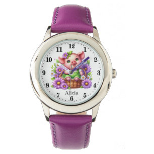 Montre Jolie filles porc ajouter nom