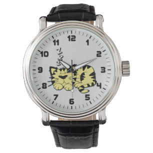 Montre Jolie KItty Chat Nap Montre-Poignets Jaune