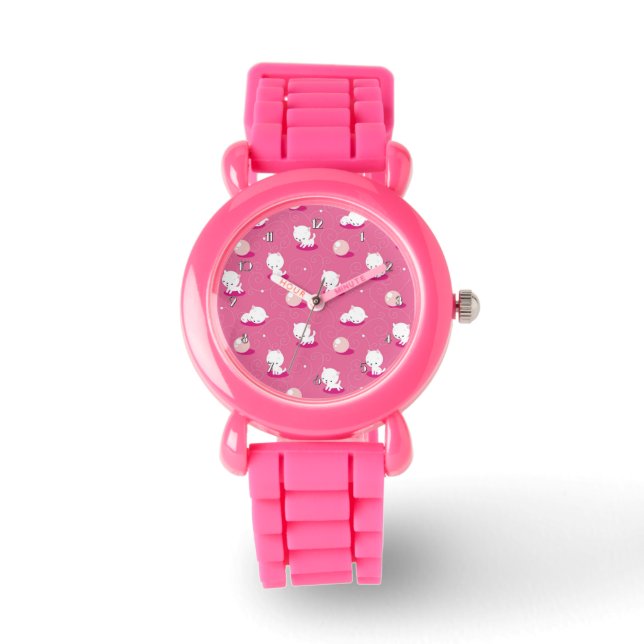 Montre Jolie Kitty Rose Kittens Motif Montre-poignet (Recto)