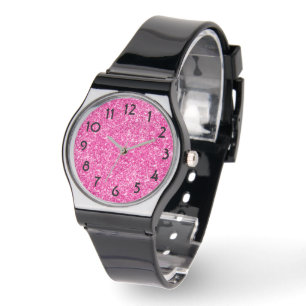 Montre Jolie Parties scintillant de luxe Hot Pink