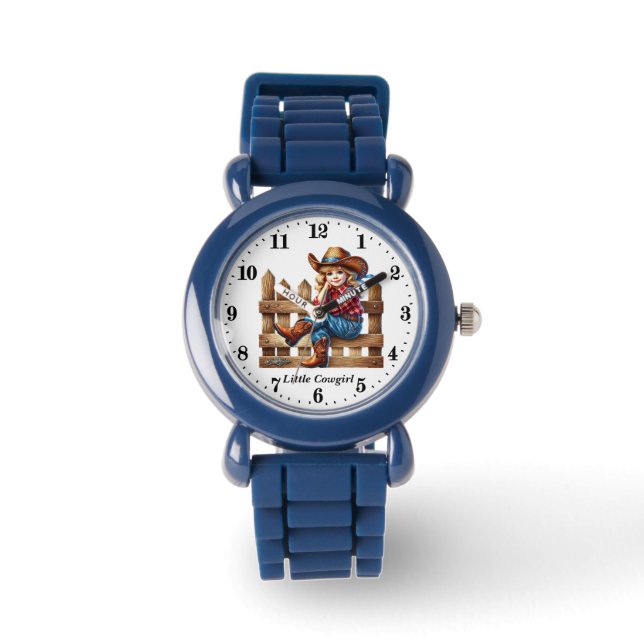 Montre Jolie petite cowgirl ajouter nom (Recto)