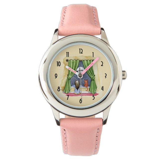 Montre Jolie réveillon de Noël Enfant & Chat Kitty Aquare (devant)