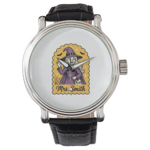 Montre Jolie sorcière enseignante Mme Smith Halloween vin