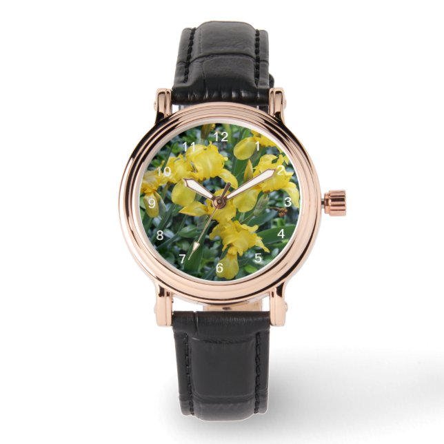 Montre Jolie Yellow Iris Flowers Watch (Recto)
