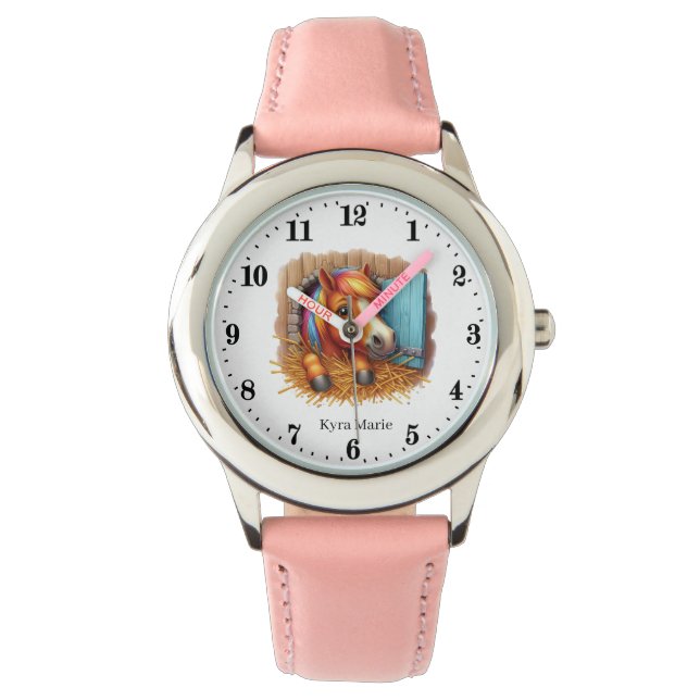 Montre Jolies filles cheval amoureux ajouter nom (devant)