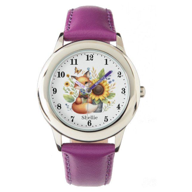 Montre Jolies filles fox amoureux ajouter nom (devant)