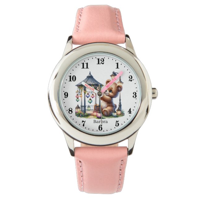 Montre Jolies filles ours amoureux ajouter le nom (devant)