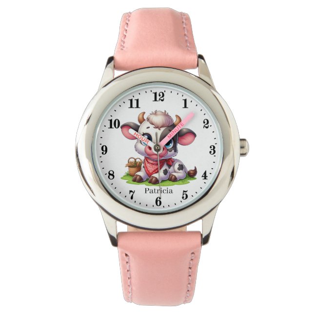 Montre Jolies filles vache amoureux ajouter le nom (devant)