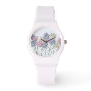 Montre Jolies Fleurs colorées Pastel