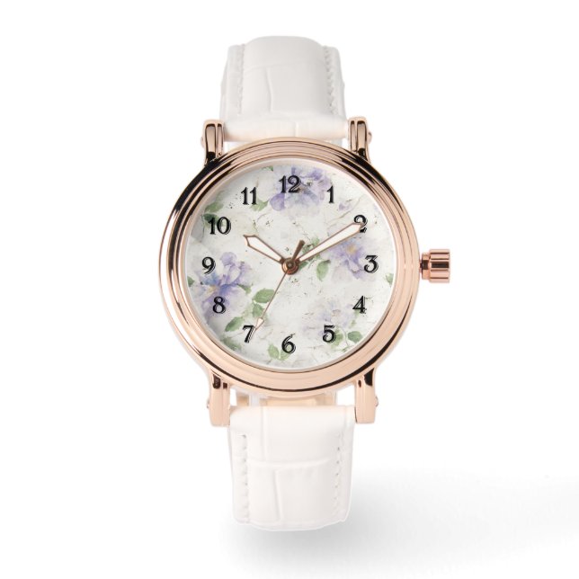 Montre Jolies fleurs de lavande violette (Recto)