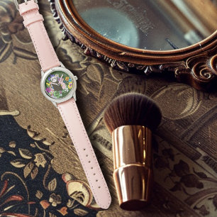 Montre Jolies fleurs sauvages de furet sableux en bois ve