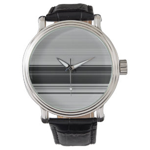Montre Jolies rayures noir gris