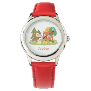 Montre Jolis Animaux Colorés de la Forêt pour Enfants Per