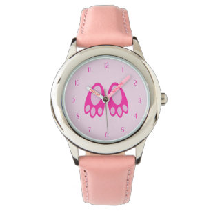 Montre Jolis pieds de lapin fille bébé rose Pâques