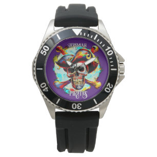 Montre Jolly roger coloré moderne