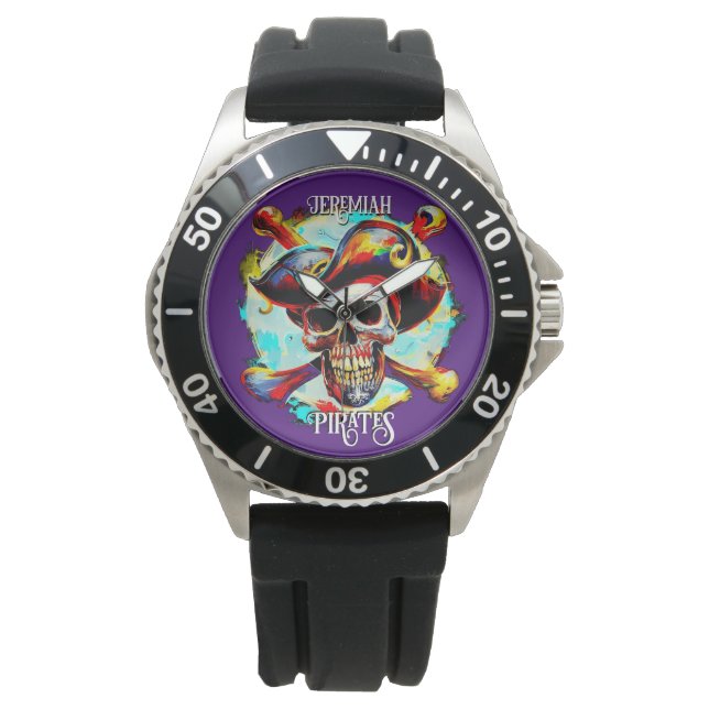 Montre Jolly roger coloré moderne (devant)