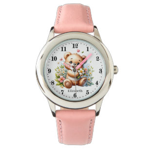 Montre Jote filles fleur perle ajouter nom
